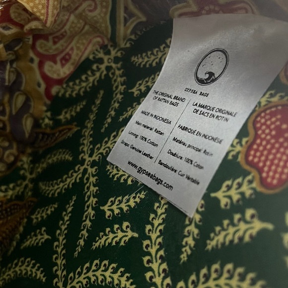 100% Rattan Purse with Leather strap - Picture 5 of 5